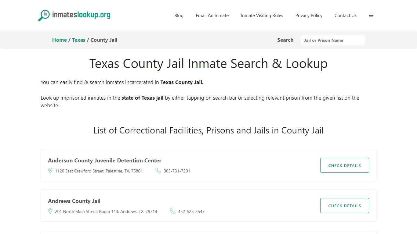 Texas County Jail Inmate Search & Lookup - Inmates lookup